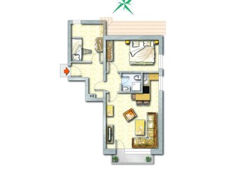 Der Grundriss der Wohnung