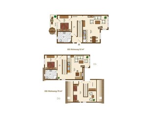 Grundriß FEWO 1 EG, Grundriß FEWO 2 OG/DG