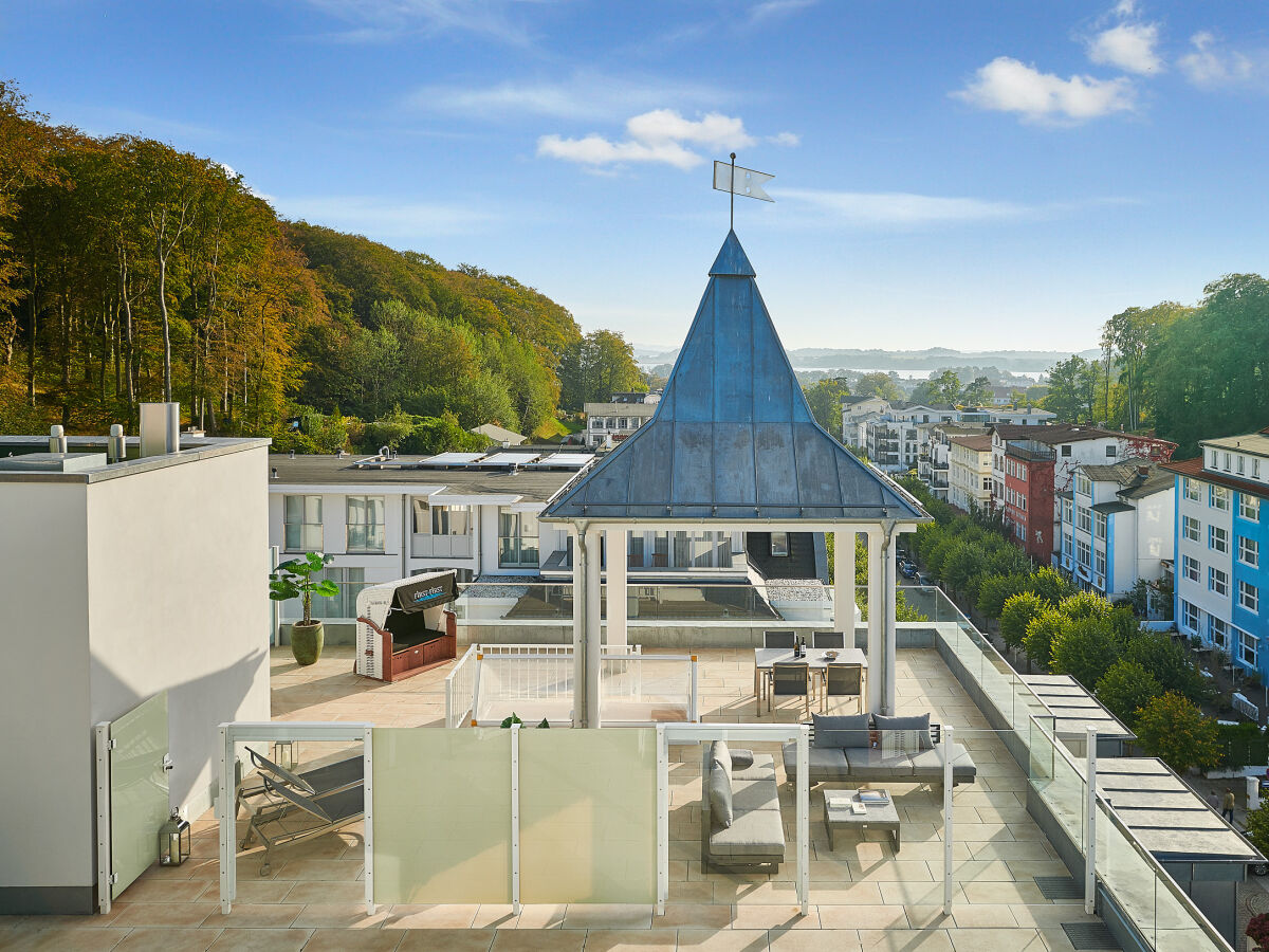 Blick auf die Dachterrasse Richtung Selliner See