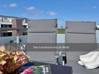 Balkon mit Blick auf den Leuchtturm