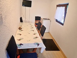 Dinning table and SAT TV