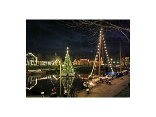 Schwimmender Weihnachtsbaum in Carolinensiel