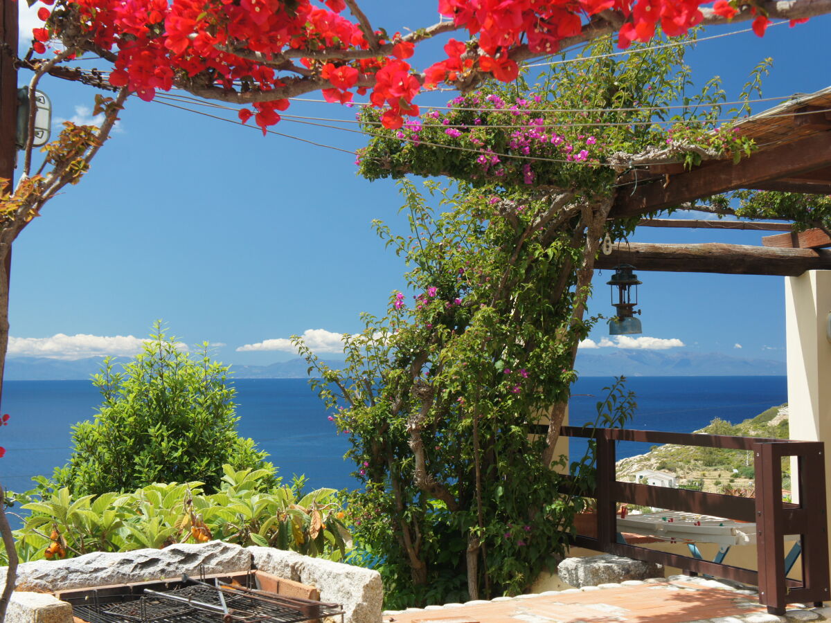 sea view from the terrace to Corsica in the background