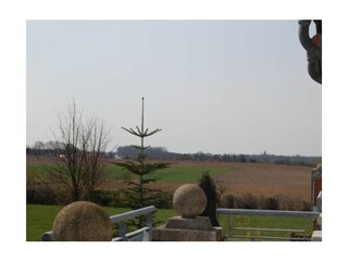 Blick vom Balkon ins Grüne