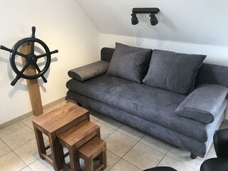 Das "Kapitänsdeck" jetzt mit gemütlicher Schlafcouch