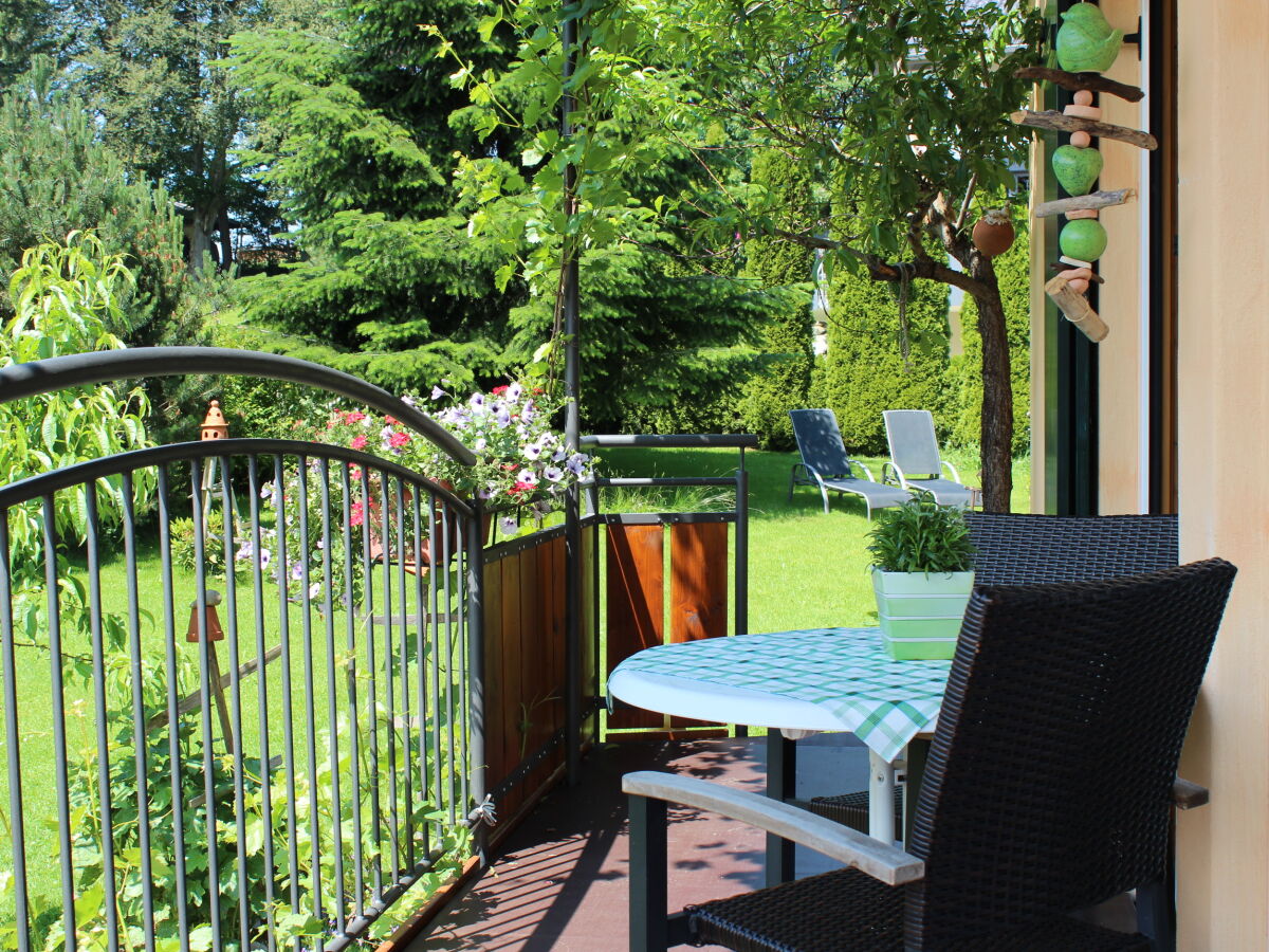 Your balcony with access to the garden