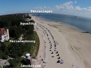 *****-Lage am Strand von Wyk auf Föhr am Leuchtturm