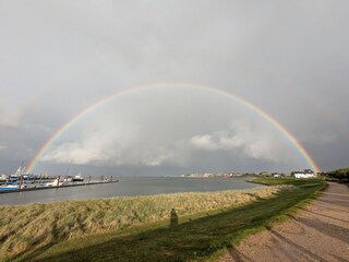 Regenbogen über der Insel
