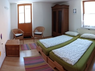 Bedroom with two single beds