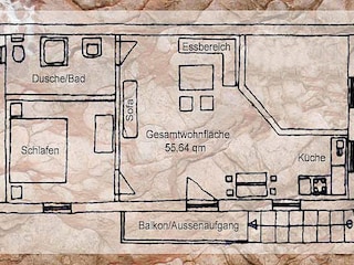 Grundriss der Ferienwohnung