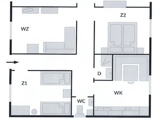 Grundriss Ferienwohnung Enzian