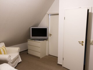 Schlafzimmer 2 mit Doppelbett im Dachgeschoss