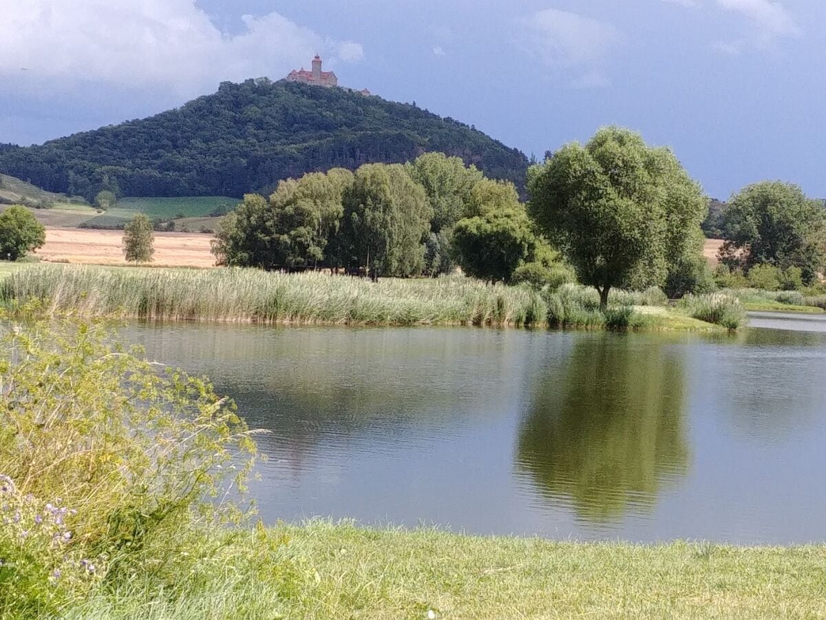 Torfloch mit Wachsenburg im Hintergrund