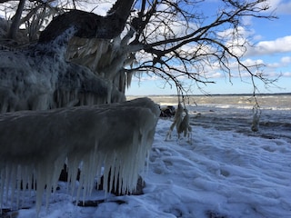 Hausstrand im Winter