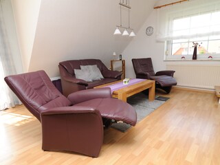 Wohnzimmer in der Ferienwohnung Seeschwalbe