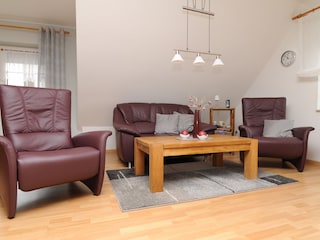 Wohnzimmer in der Ferienwohnung Seeschwalbe