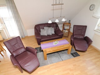 Wohnzimmer in der Ferienwohnung Seeschwalbe