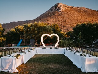 set up for a wedding