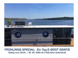 E-Boot GRATIS für einen ganzenTag ab 3 Nächte bis 30. 6