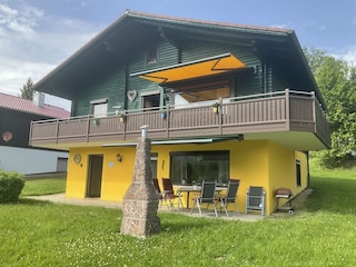 Haus See-und Bayerwaldblick Südseite mit Kamin