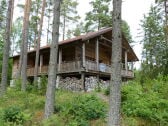 Blockhaus Dachsbau im Kiefernwald nur 100 m vom See