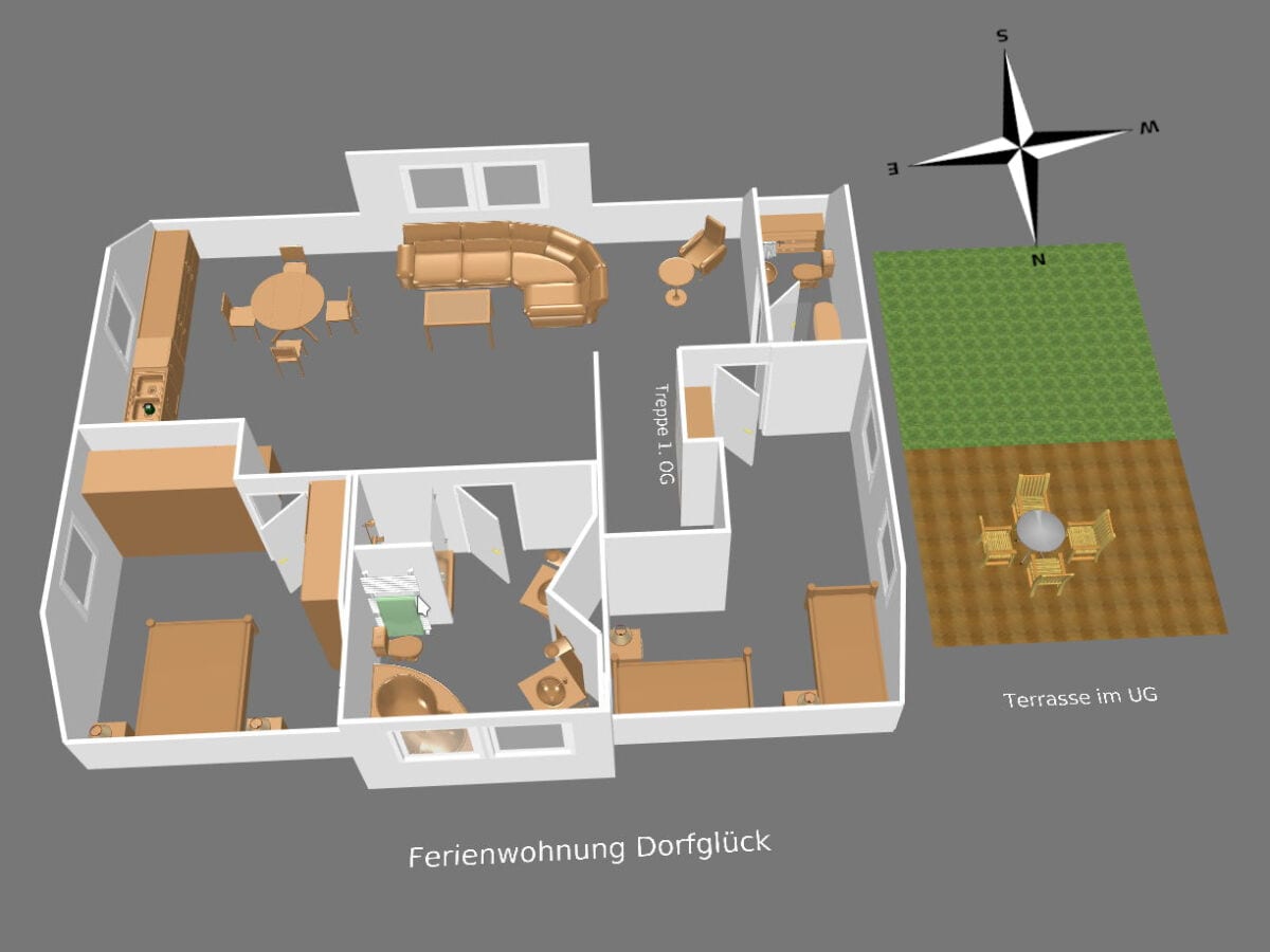 3D-Modell Ferienwohnung Dorfglück