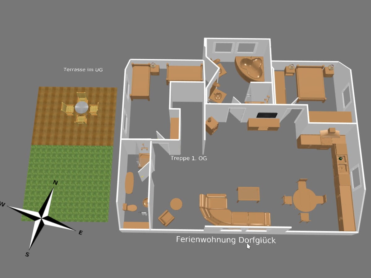 3D-Modell Ferienwohnung Dorfglück