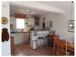 Dining area and kitchen