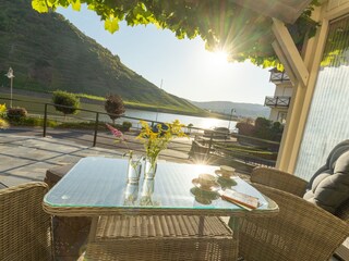 Blick von der Terrasse auf die Mosel