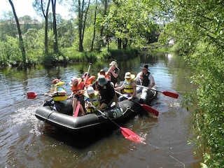 Schlauchbootfahrt auf der Pfreimd