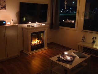 Fireplace with a cozy atmosphere