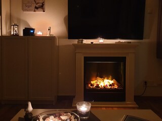 Electric fireplace with realistic flames