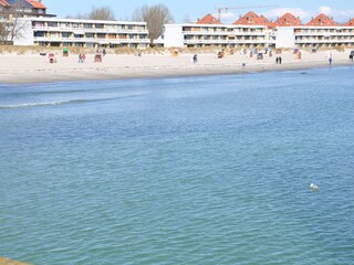 Blick von der Seebrücke auf den Südstrand