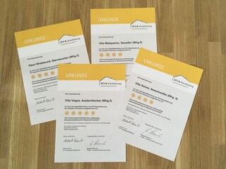 erfolgreiche Klassifizierungen meiner Ferienwohnungen