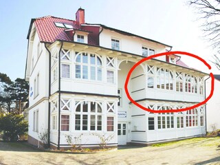 Süd-West-Lage der Wohnung in der Villa Malepartus