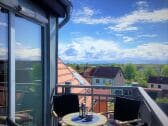 Dachterrasse mit Blick über die Dächer von Röbel