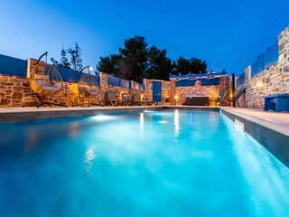 swimming pool at night