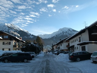 Der Blick vom Haus aus, auf die Allgäuer Alpen