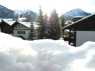 Winterlandschaft vom Schlafzimmerfenster aus