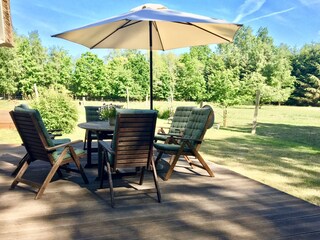 Terrasse und Garten "Am Strand"