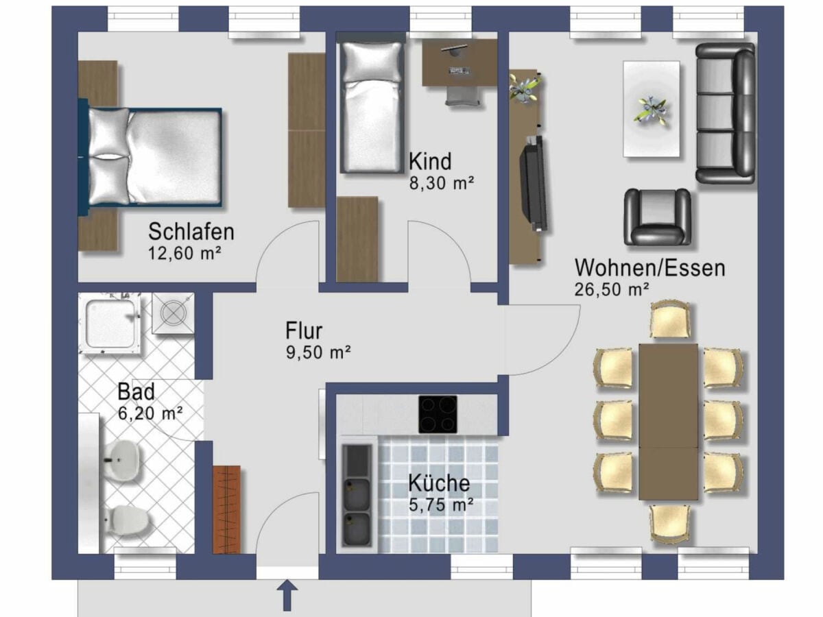 Ferienwohnung Schleswig Grundriss 40