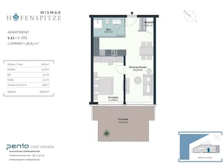 Grundriss und qm Wohnung