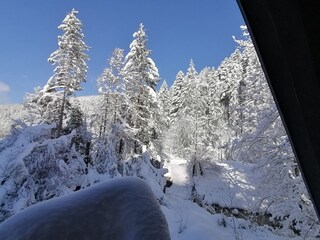Blick vom Balkon im Winter