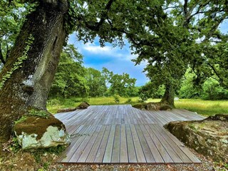 Yoga Platform mit Blick Richtung Maremma