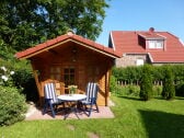 Terrasse vor der Saunahütte " Greetsieler Deich"