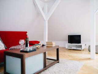 Wohnzimmer und TV