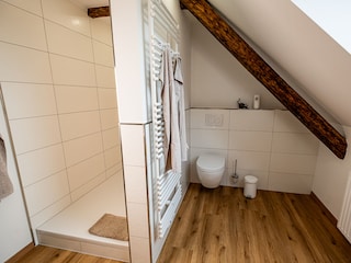 offene Dusche ( 1,60  m) und WC