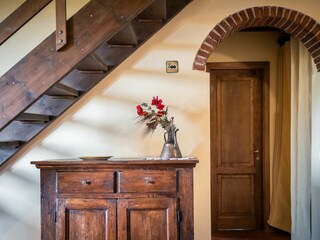 Living room-kitchen with antique furniture