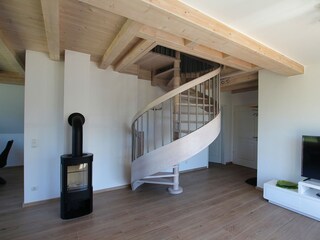 Treppe in das Obergeschoss