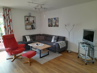 Wohnbereich mit Satellitenfernsehen